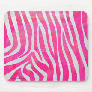 Tapis De Souris Zebra Hot Pink et White Print