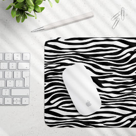 Tapis De Souris Zebra Print, Zebra Stripes, Noir Et Blanc