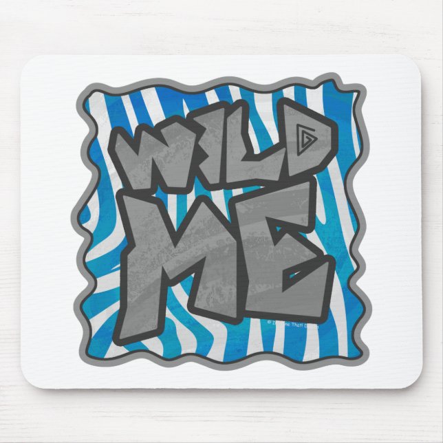 Tapis De Souris Zebra Silhouette bleu et blanc (Devant)