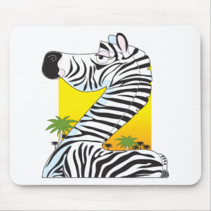 Tapis De Souris Zèbre animal d'alphabet