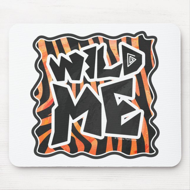 Tapis De Souris Zèbre de Black et Orange Wild Me (Devant)