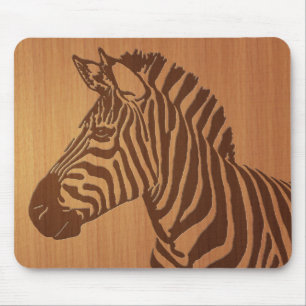 Tapis De Souris Zèbre en bois incrusté