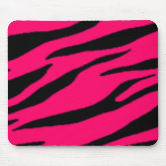 Tapis De Souris Zèbre rose et noir Mousepad (Devant)