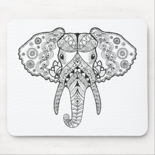 Tapis De Souris Zentangle a inspiré l'éléphant