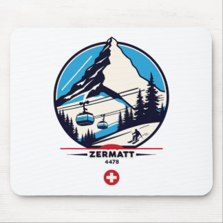 Tapis De Souris Zermatt 4478 - Ski sur le Problemhorn