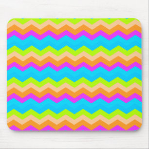 Tapis De Souris Zigzag au néon d'arc-en-ciel