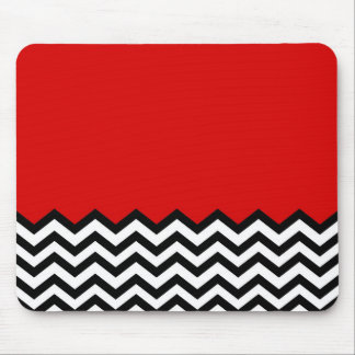 Tapis De Souris Zigzag rouge de pièce de Chevron de loge noire