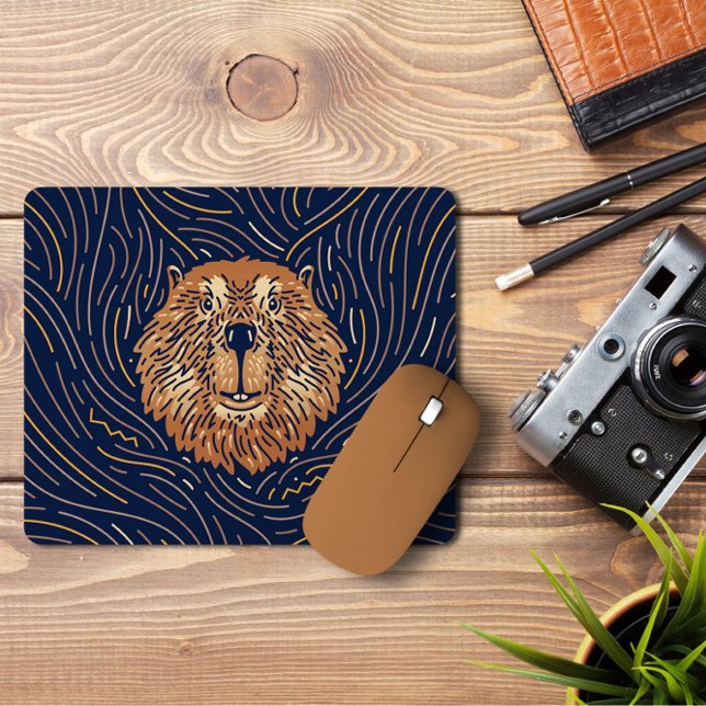 Tapis De Souris Zodiac Beaver Brown | Mousepad de castor à main (Créateur téléchargé)