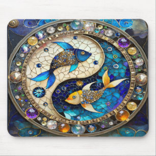Tapis De Souris Zodiaque - Poissons Yin et Yang