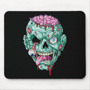 Tapis De Souris Zombie Cerveau Visage Halloween Garçons Hommes Fem