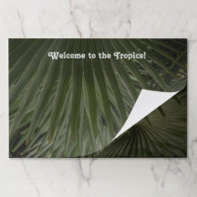 Tapis de table en papier tropical vert foncé esthé
