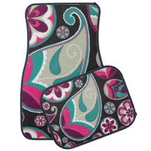 Motif turquoise rose de Paisley