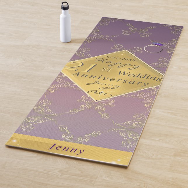 Tapis De Yoga 21e anniversaire de Mariage Yoga Mat en laiton (En situation)