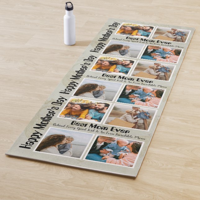 Tapis De Yoga 4 Collage photo Meilleure maman jamais (En situation)