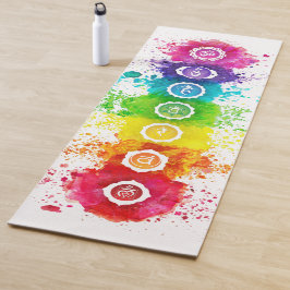 Tapis De Yoga 7 Chakras Aquarelle Yoga Mat - wc01