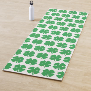 Tapis De Yoga 8 bits Pixel Lucky Four Leaf Clocher