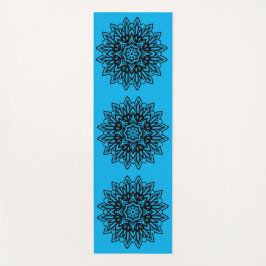 Tapis de yoga à la turquise et au mandala noir