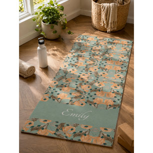 Tapis de Yoga à Motif de Papillon de Nuit Floral