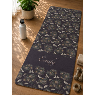 Tapis de Yoga à Motif de Papillon de Nuit Floral