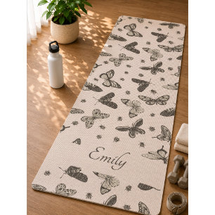 Tapis de Yoga à Motif Papillon Coloré