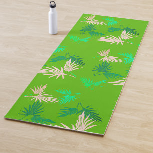 Tapis de Yoga à Motif Tropical de Feuilles de Palm