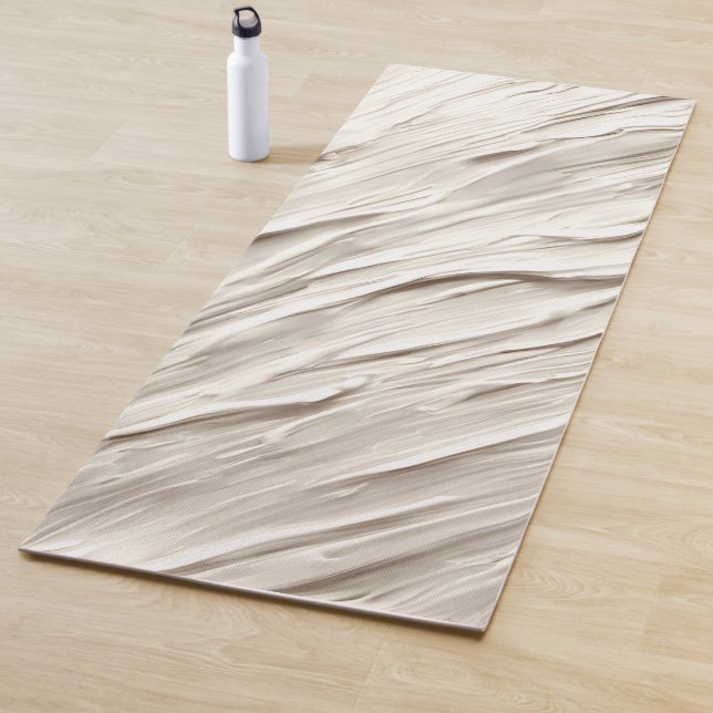 Tapis De Yoga Abstract Ivory Texture (En situation)