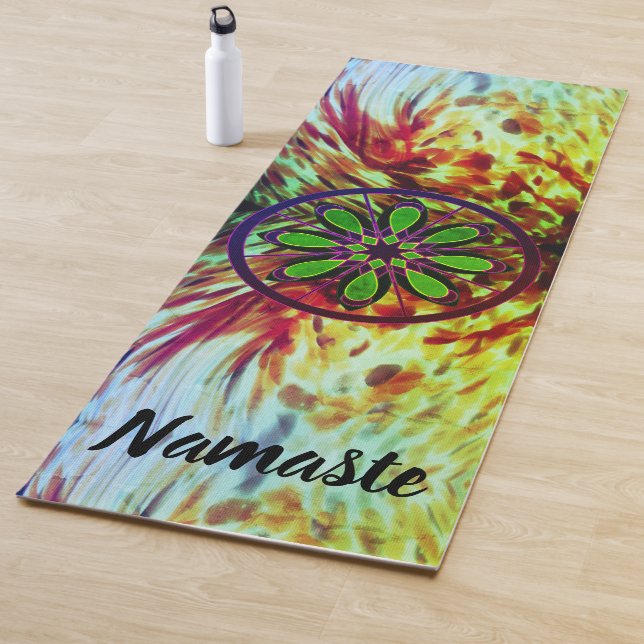 Tapis de yoga abstrait Artsy (En situation)