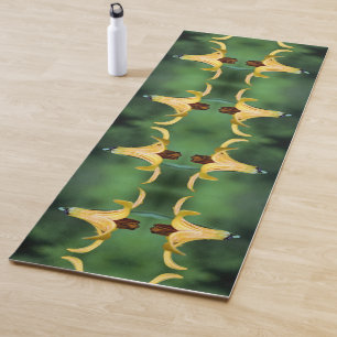 Tapis De Yoga Abstrait De Lys Et D'Insectes Du Canada Sauvage