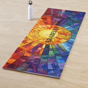 Tapis De Yoga Abstraite Géométrique Soleil Artistique Yoga Mat