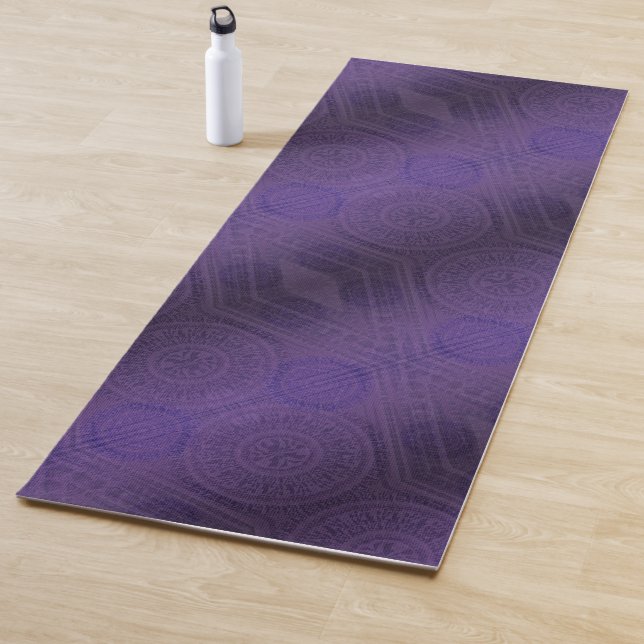 Tapis De Yoga Acceptation | Médaillons de méditation violette (En situation)