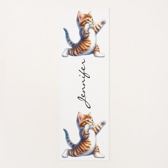 Tapis De Yoga Adorable Tabby Chat Yoga Mat (Devant)