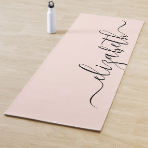 Tapis De Yoga Ajoutez votre nom   Écriture manuscrite rose