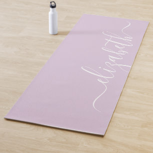 Tapis De Yoga Ajoutez votre pourpre en pastel d'écriture nommé