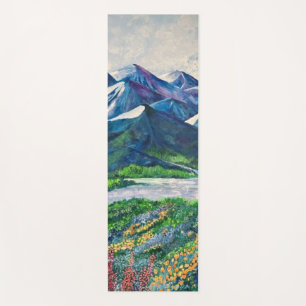 Tapis De Yoga Alaskan Floral Mountain Yoga Mat