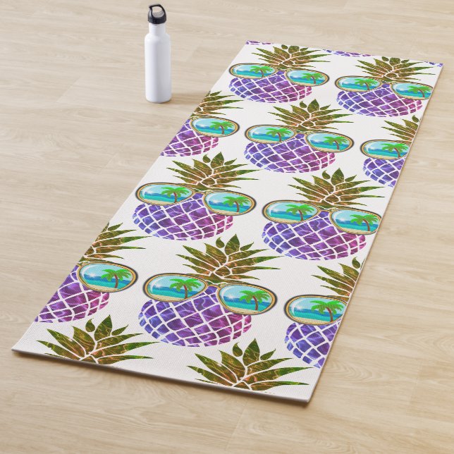 Tapis De Yoga Ananas rose tropicale (En situation)