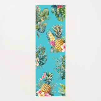 Tapis De Yoga Ananas Tropical Yoga Mat bleu