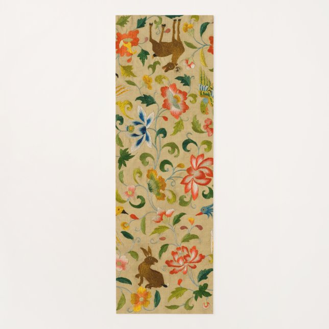 Tapis De Yoga Animal Antique Cheval Oiseau Deer Rabbit (Devant)