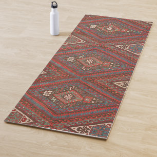 Tapis De Yoga Antique Oriental Faded Brown Kilim kurde