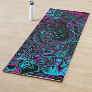 Tapis De Yoga Aqua Magenta et Abstrait noir
