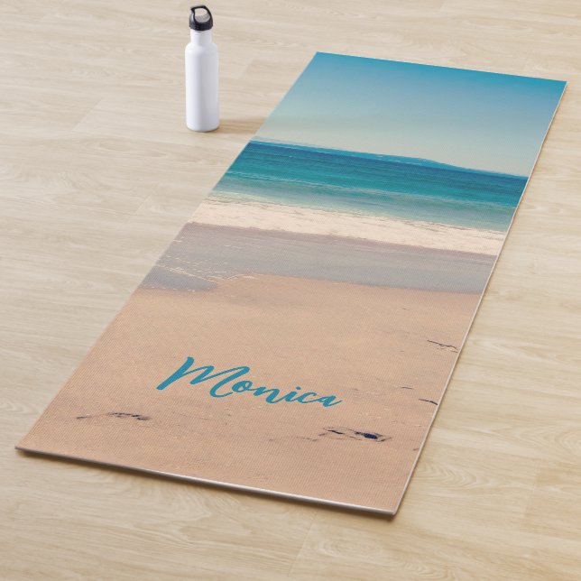 Tapis De Yoga Aqua Turquoise Beach Photo personnalisée (En situation)