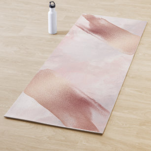 Tapis De Yoga Aquarelle Abstraite d'or rose Rose vénitien