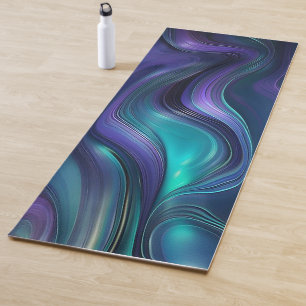 Tapis De Yoga Aquarelle Abstraite pourpre et Aqua Yoga Mat