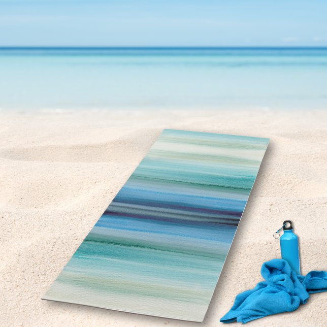 Tapis De Yoga Aquarelle bleue Abstraite (Créateur téléchargé)