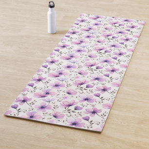 Tapis De Yoga Aquarelle Botanique Motif Floral