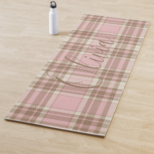 Tapis De Yoga Aquarelle Brown plissée rose