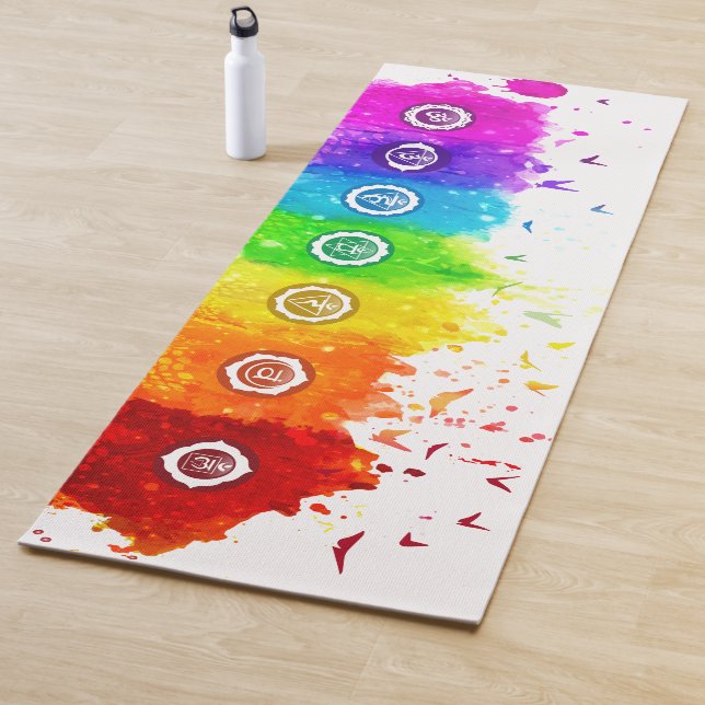 Tapis De Yoga Aquarelle Chakras Yoga Mat - 10 (En situation)