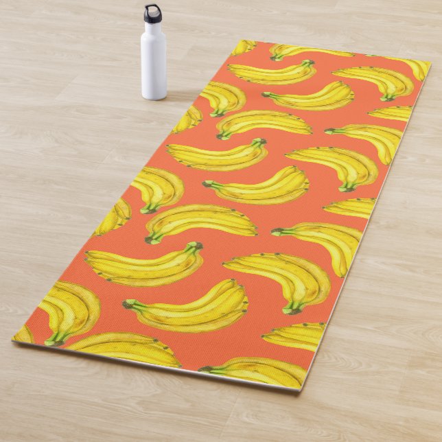 Tapis De Yoga Aquarelle de bananes (En situation)