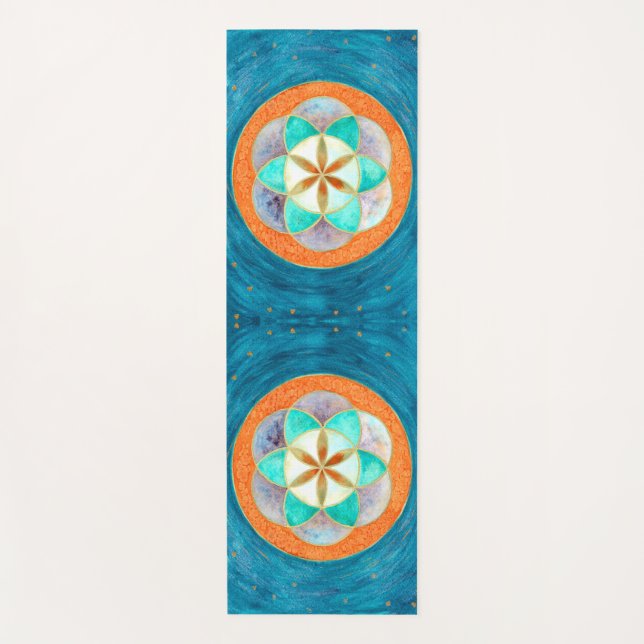Tapis De Yoga Aquarelle des graines de vie (Devant)