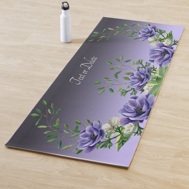 Tapis De Yoga Aquarelle Fleurs violettes Yoga Mat (En situation)