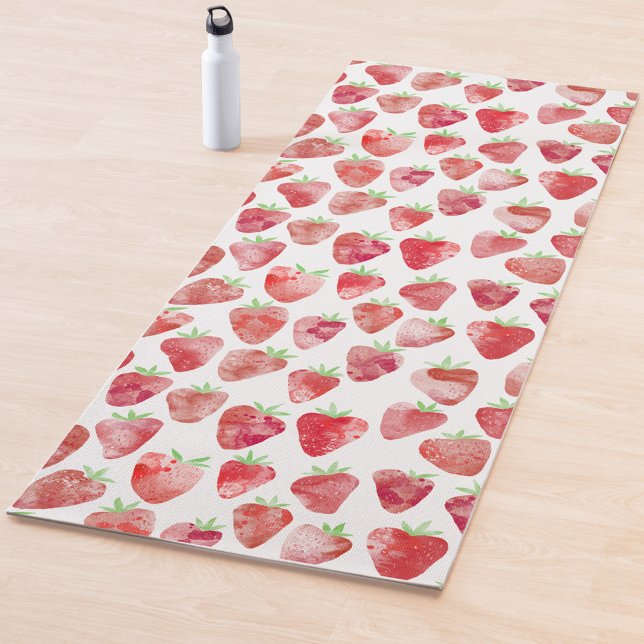 Tapis De Yoga Aquarelle fraise (Créateur téléchargé)